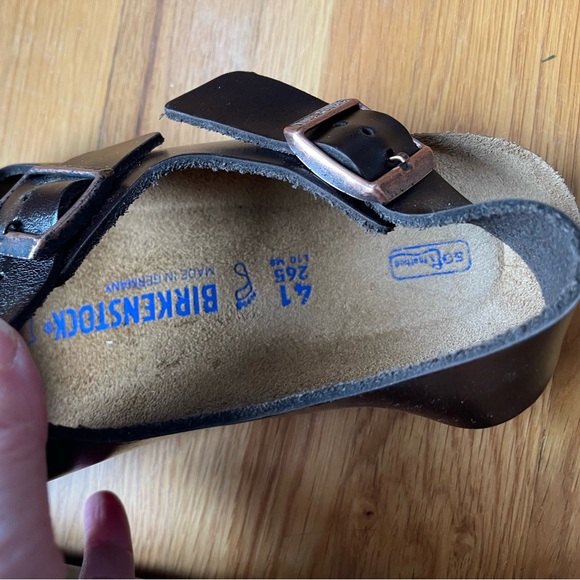 Birkenstock Milano Soft Footbed Smooth Leather Amalfi Testa Di Moro Sz 10 - Picture 7 of 12